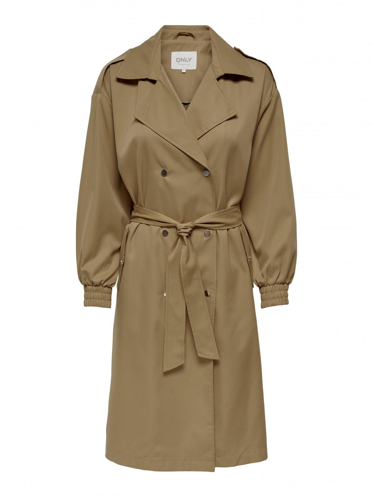 온리 클래식 베이직 롱 트렌치코트 벨트 15248238_1991 BROWN / TIGERS EYE - 상품 이미지
