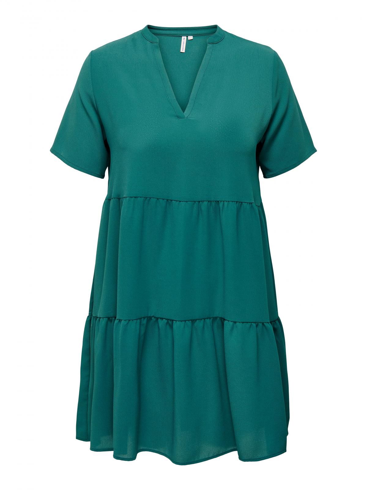 온리 플러스사이즈 루즈핏 티어드 미니 원피스 15251127_1570 GREEN / DEEP TEAL - 상세 이미지 3