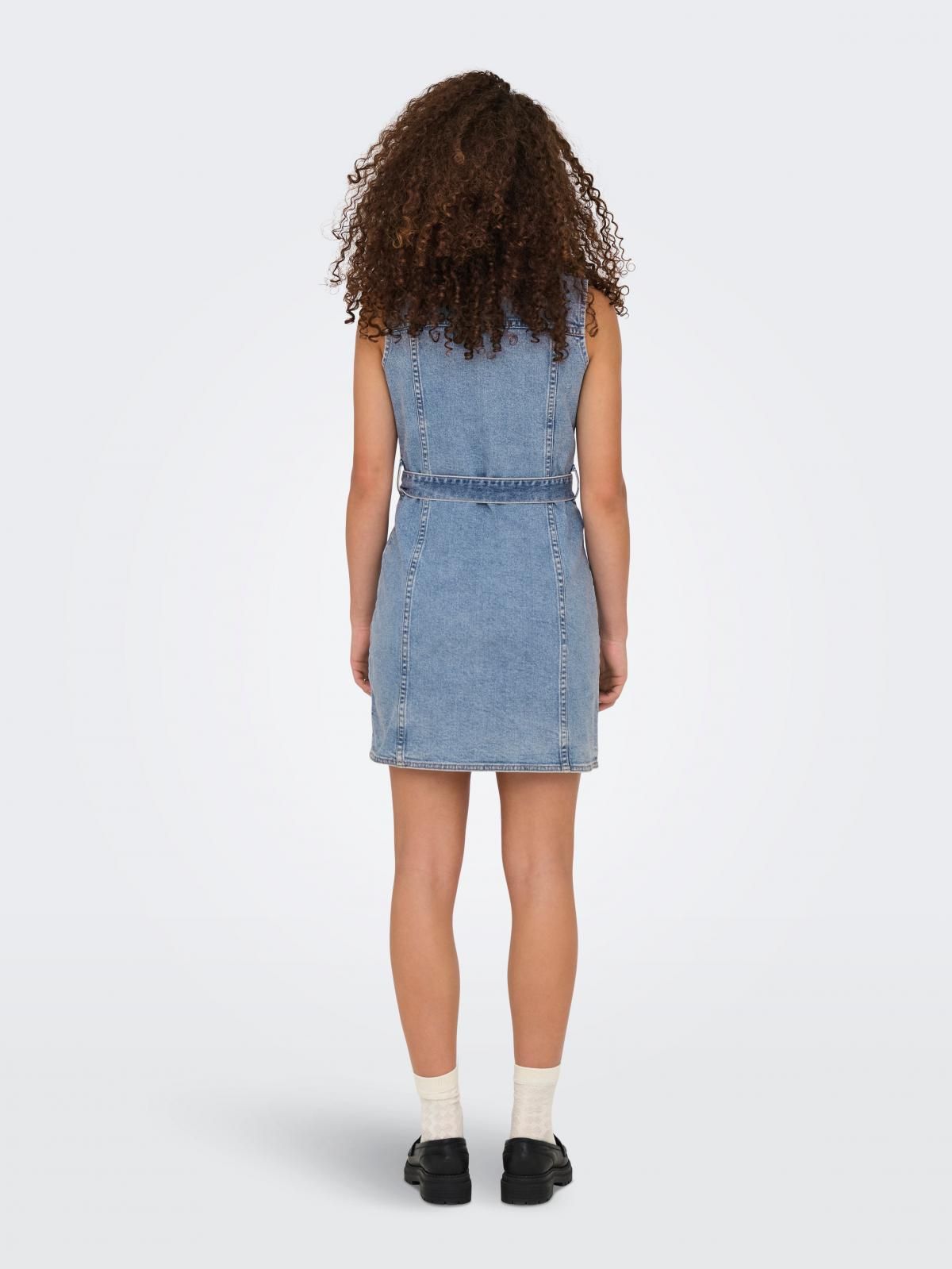 온리 데님 미니 원피스 벨티드 셔츠카라 15344283_2116 BLUE / LIGHT BLUE DENIM - 상세 이미지 3