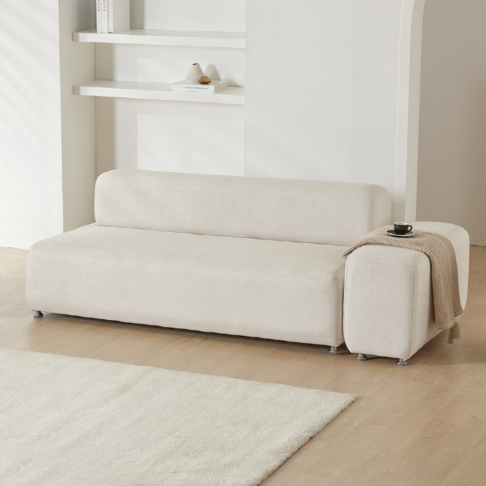 (희망일배송) 몽쉘 모듈형 기능성 조야 패브릭 소파 라이트베이지, 3인용