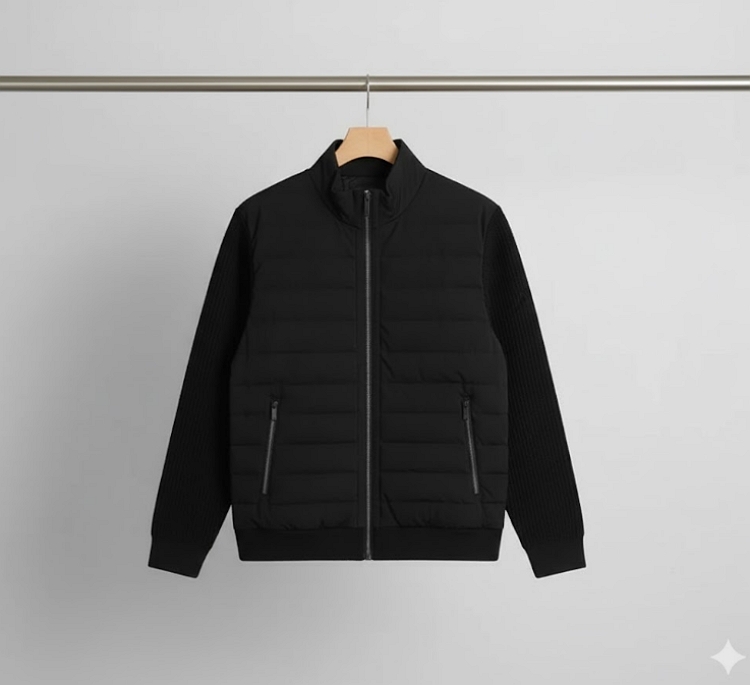 볼빅 남성 겨울 스윙하기 좋은 니트 패딩 콜라보 골프웨어 스윙 니트자켓 - 상세 이미지 4