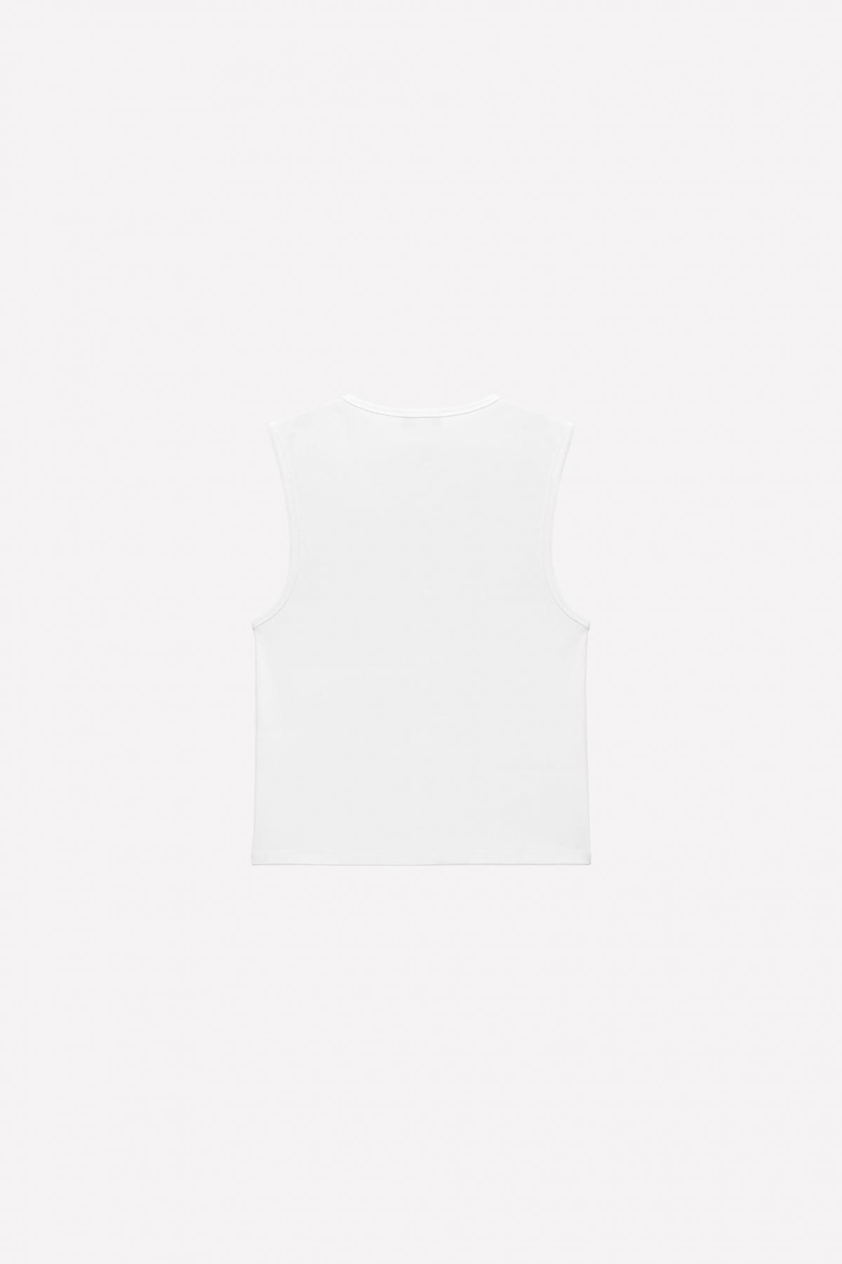 자라 라인스톤 로고 탱크탑 X 루도빅 드 생 세르냉 5644/390 WHITE - 상세 이미지 3