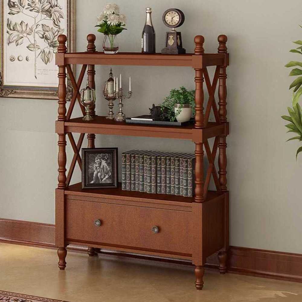 소형 책장 미니 수납 선반 거실 인테리어 공간활용 라이트 브라운 2단 + 70x36x95cm - 상세 이미지 2