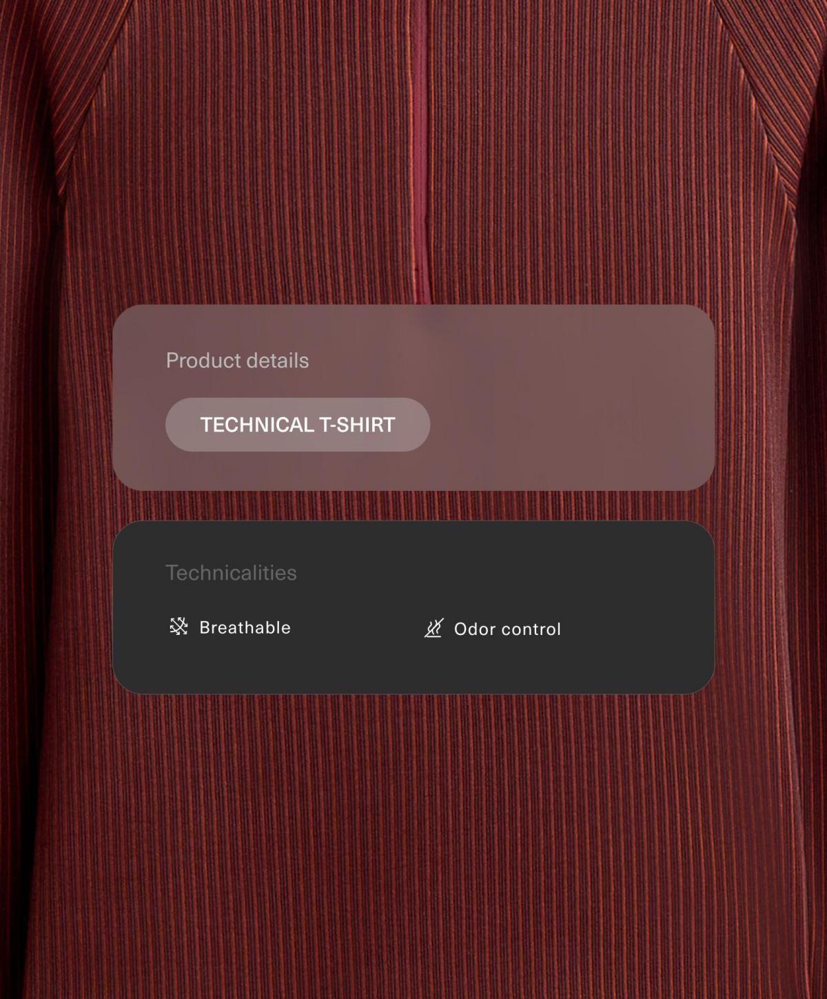오이쇼 테크니컬 하이넥 집업 브라운 긴팔 티셔츠 4270/968 MAROON - 상세 이미지 3