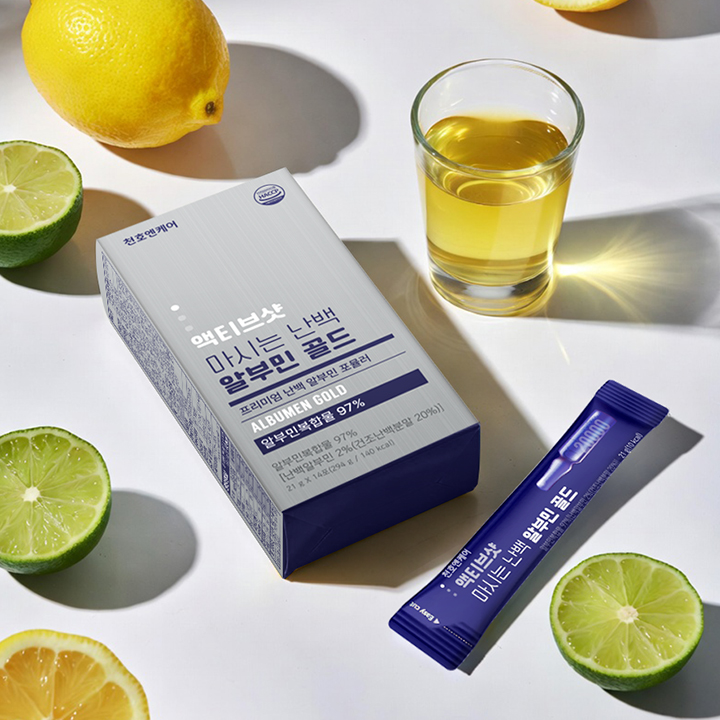 천호엔케어 액티브샷 고함량 마시는 알부민 스틱 골드 아르기닌 난백알부민 14포, 3개