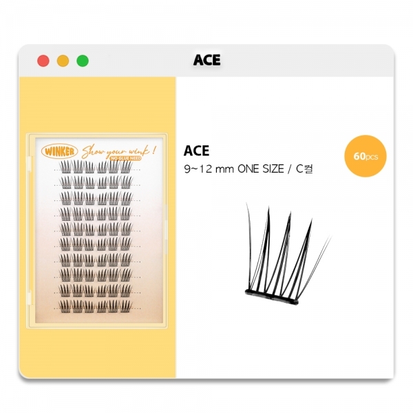 Ace 아이돌 노글루 일체형 원터치 대용량 인조속눈썹 (블랙글루, 투명글루 대용량 60pcs) 2종 (선택) - 상세 이미지 2