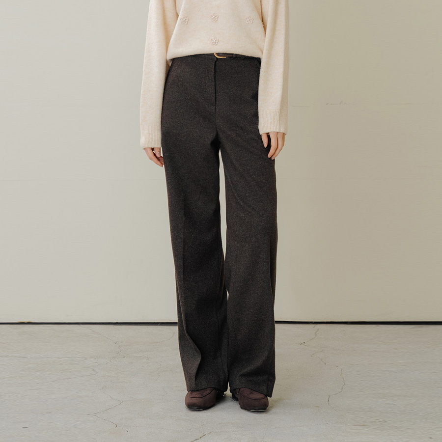 윈터 소프트 울 블렌드 스탠다드 와이드 트라우저 (BROWN, 3SIZE) - 상품 이미지