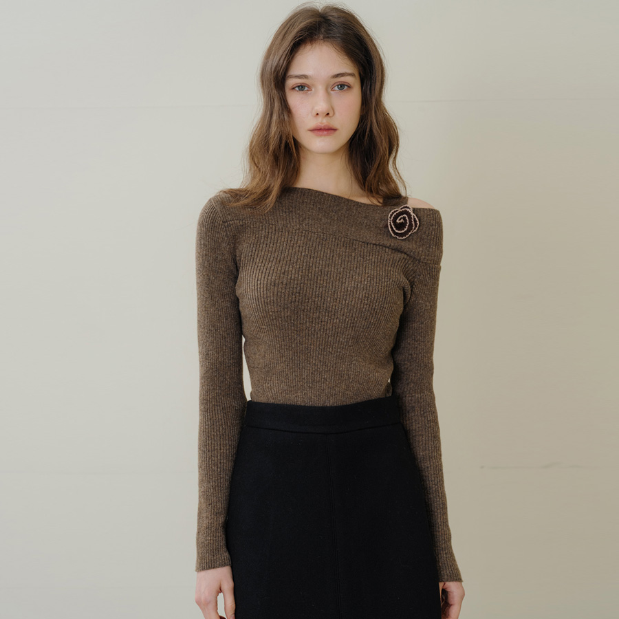 슬릿 H 하이웨스트 알파카라이크 모직 롱 스커트 (BLACK, 3SIZE) 이미지 4