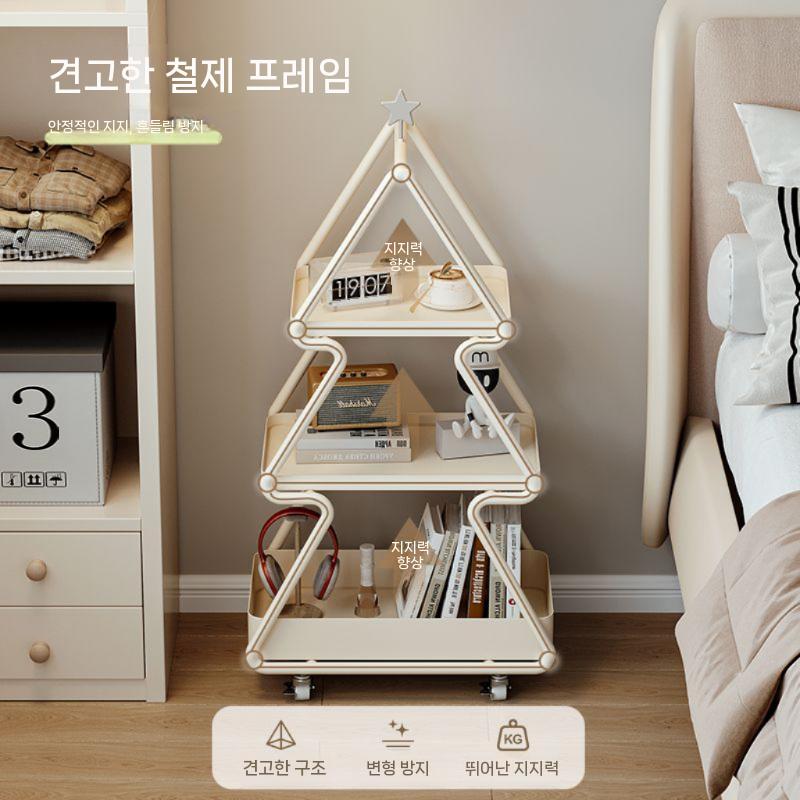 침대옆 테이블 트리모양 작은 수납 사이드테이블 화이트 크리스마스 트리 침대 옆 탁자 - 상세 이미지 4