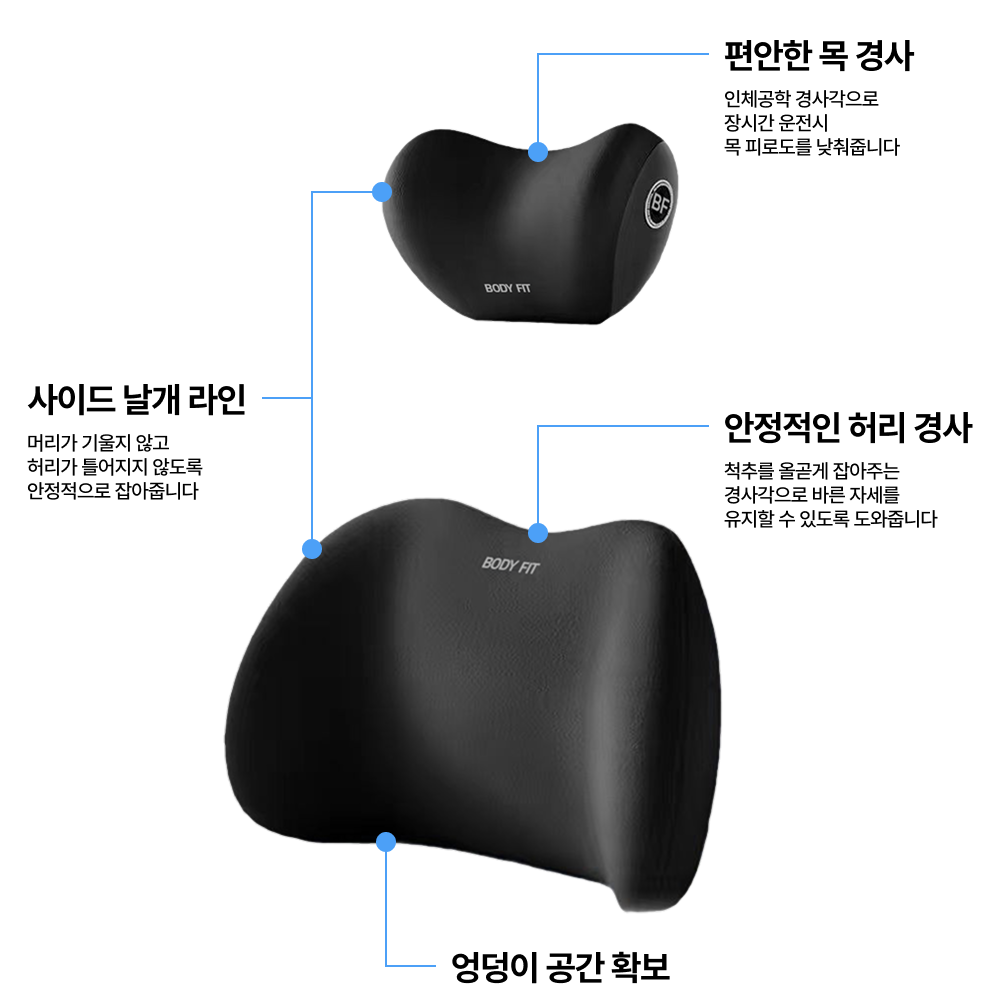 자동차 차량용 허리쿠션 운전석 등받이 요추 허리 쿠션 받침대 이미지 4
