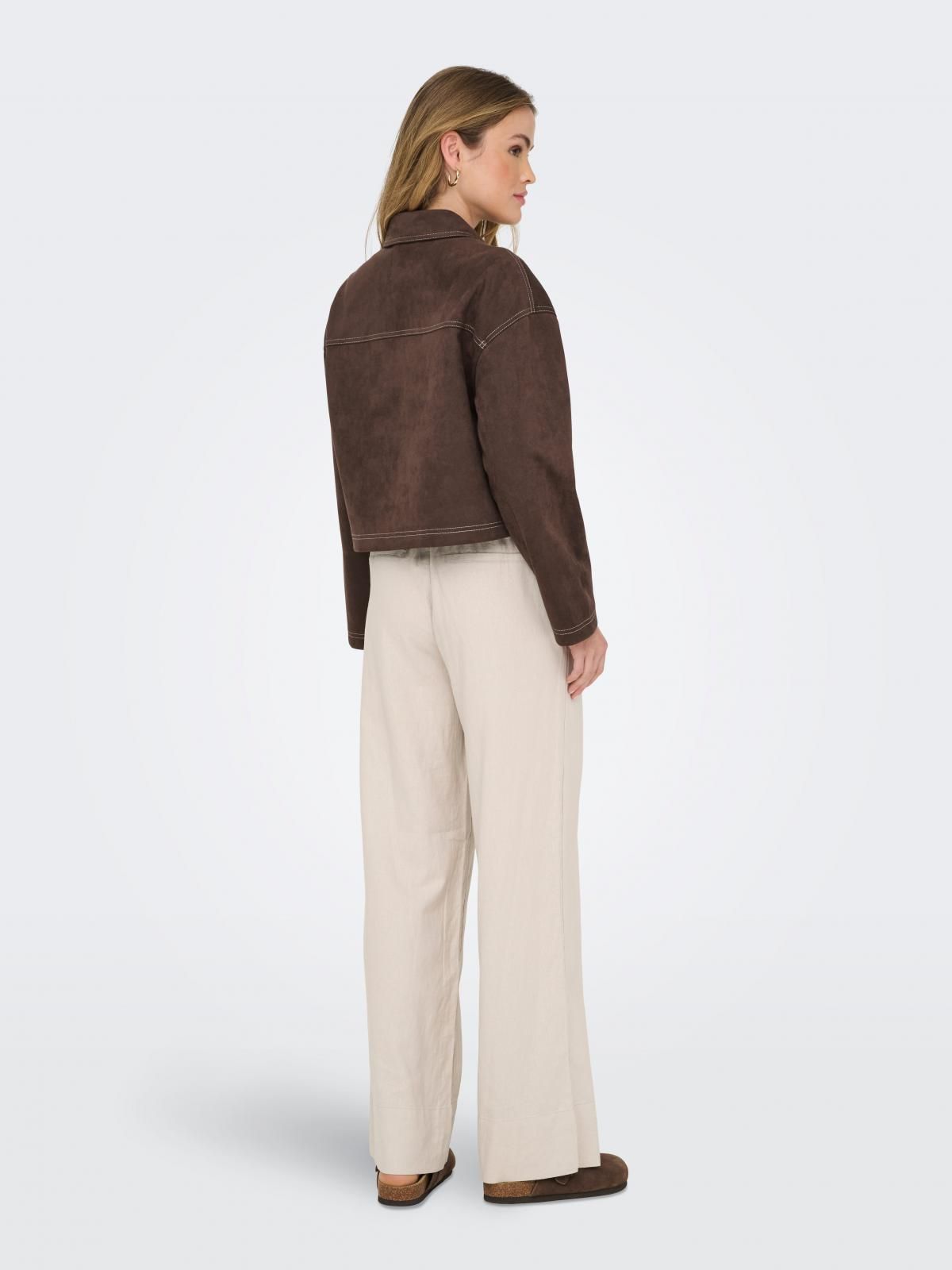 온리 크롭 브라운 스웨이드 오버핏 재킷 15351260_280_1195434 BROWN / SEAL BROWN - 상세 이미지 3