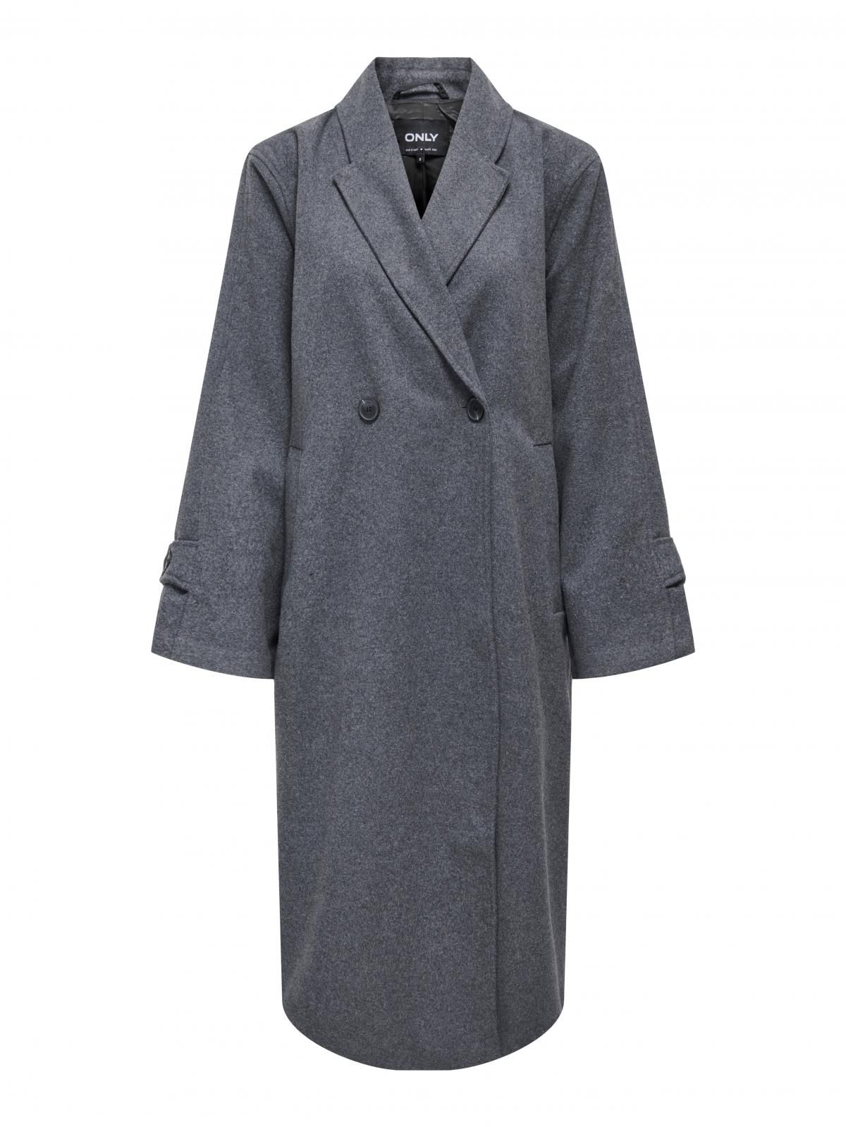 온리 테크니컬 울 롱코트 15367942_2383 GREY / DARK GREY MELANGE - 상품 이미지