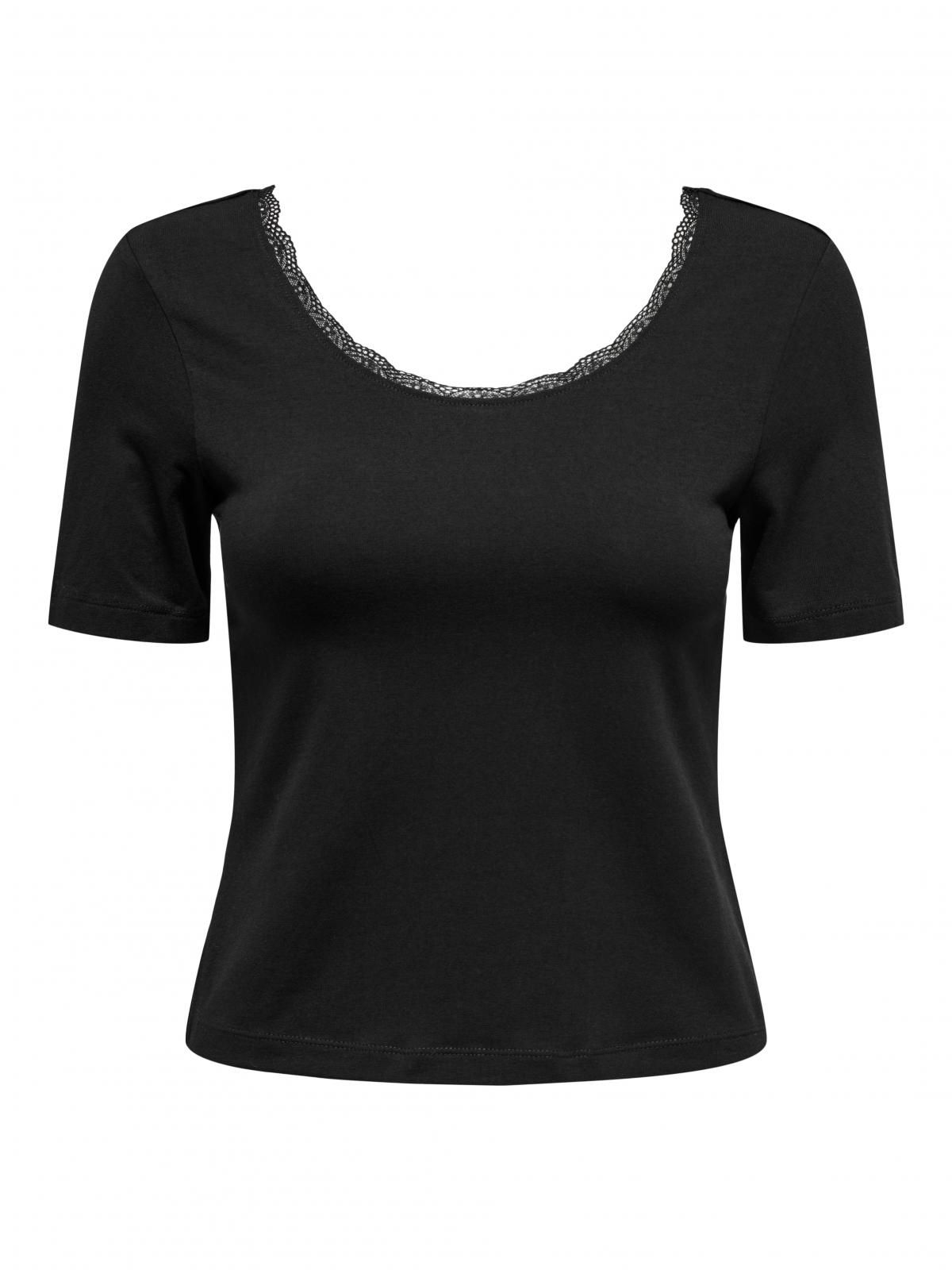 제이디와이 레이스 슬림핏 라운드넥 반팔 티셔츠 15347431_2161 BLACK / BLACK - 상세 이미지 3