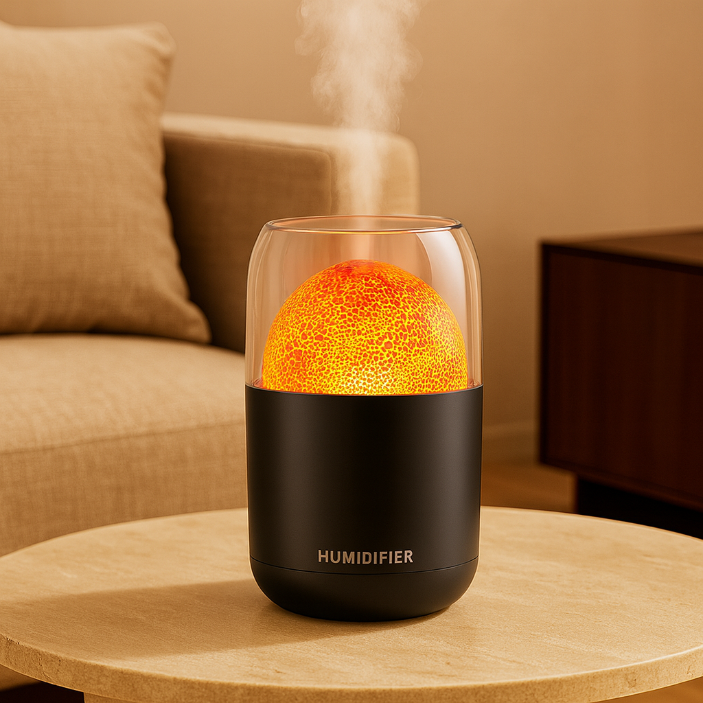 감성캠핑용 볼케이노 USB 무드등 가습기 미니 탁상용 무소음 V3 250ML 블랙