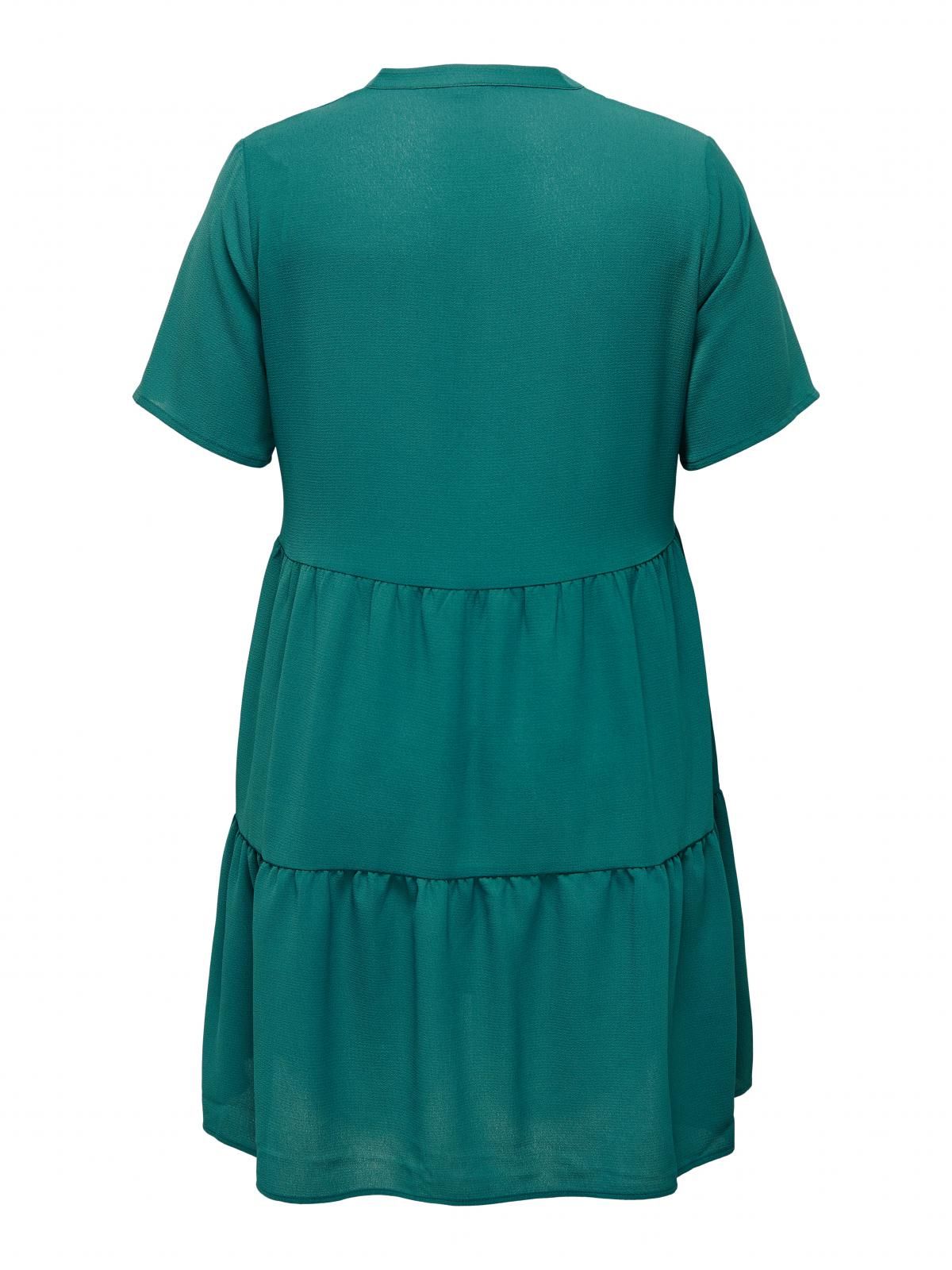 온리 플러스사이즈 루즈핏 티어드 미니 원피스 15251127_1570 GREEN / DEEP TEAL - 상세 이미지 4