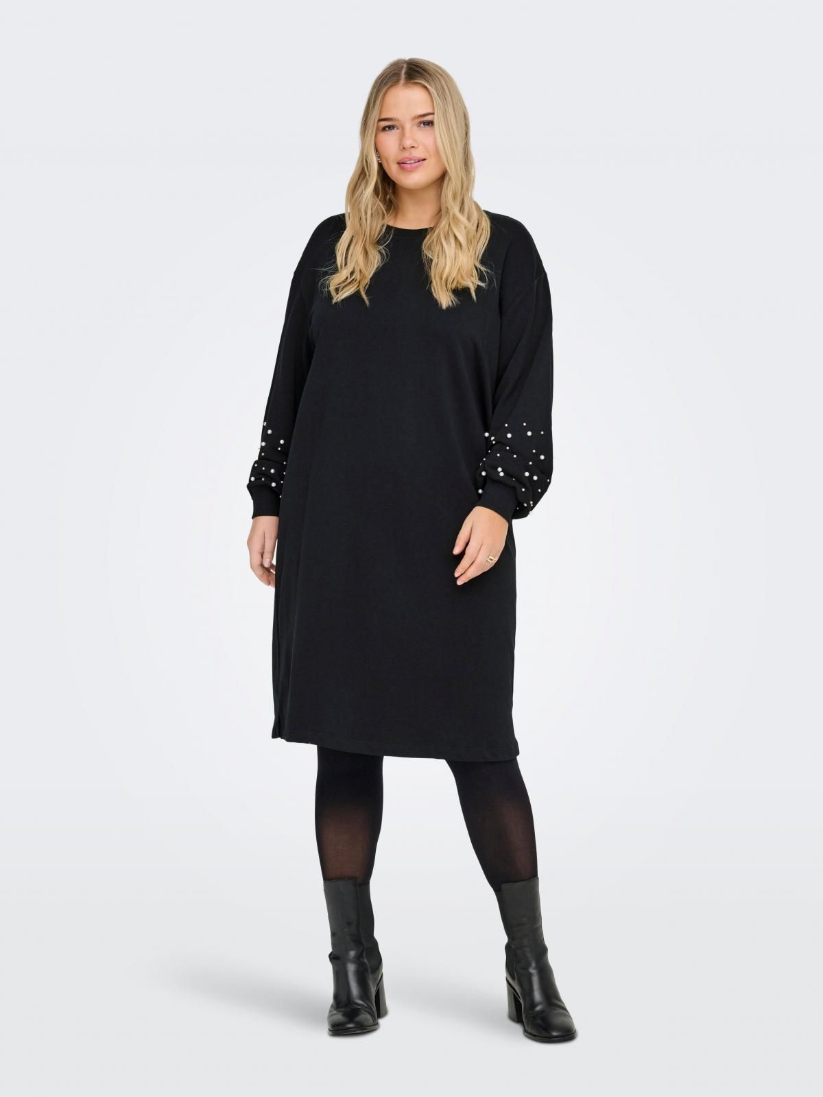 온리 플러스사이즈 펄 소프트 원피스 미니 15358644_2161_1244912 BLACK / BLACK - 상세 이미지 5