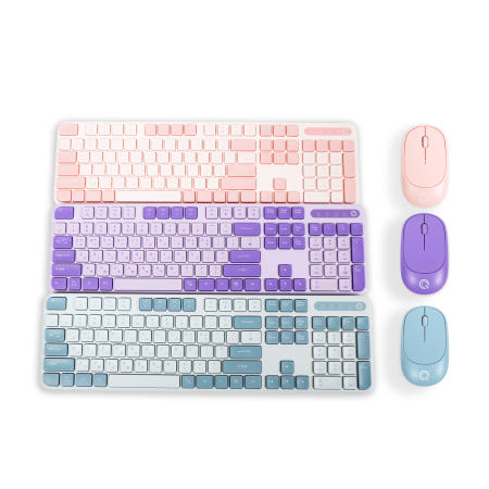 큐센 큐센 MK314 저소음 파스텔톤 무선 키보드 마우스 세트