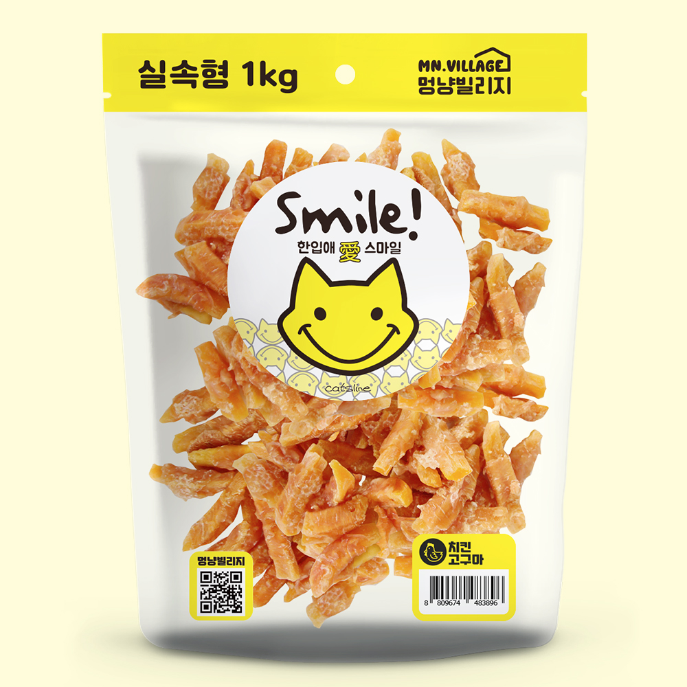 스마일 사사미 강아지 고구마 간식 말랭이 치킨 고구마 1kg - 상품 이미지