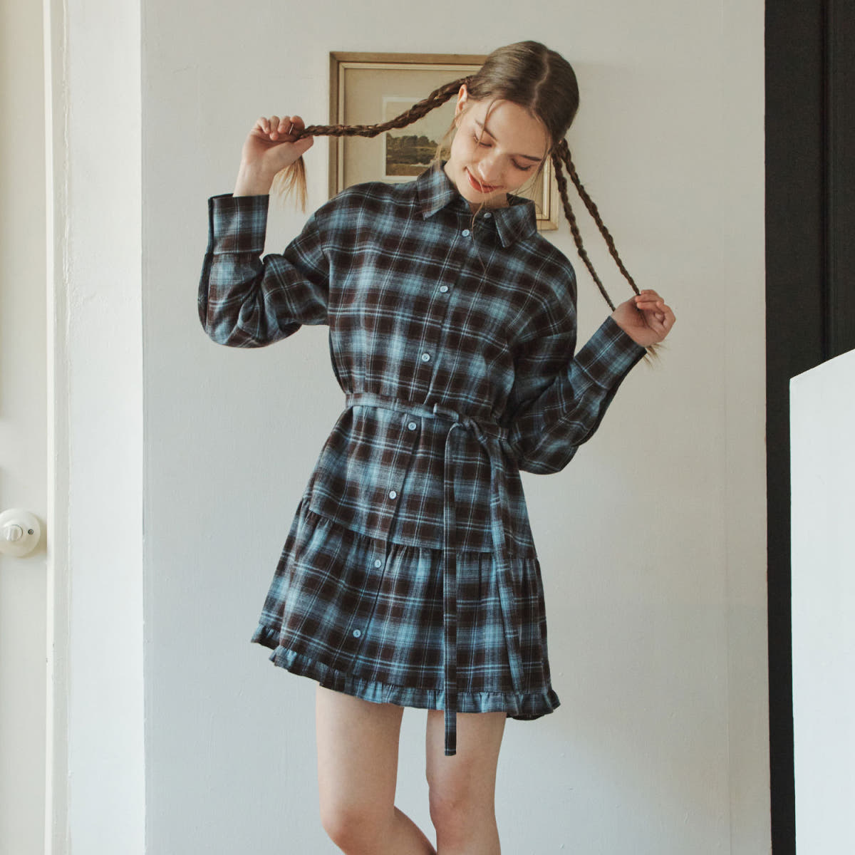 제로스트릿 [제로스트릿] 체크 셔츠 원피스 CHECK SHIRT ONE-PIECE