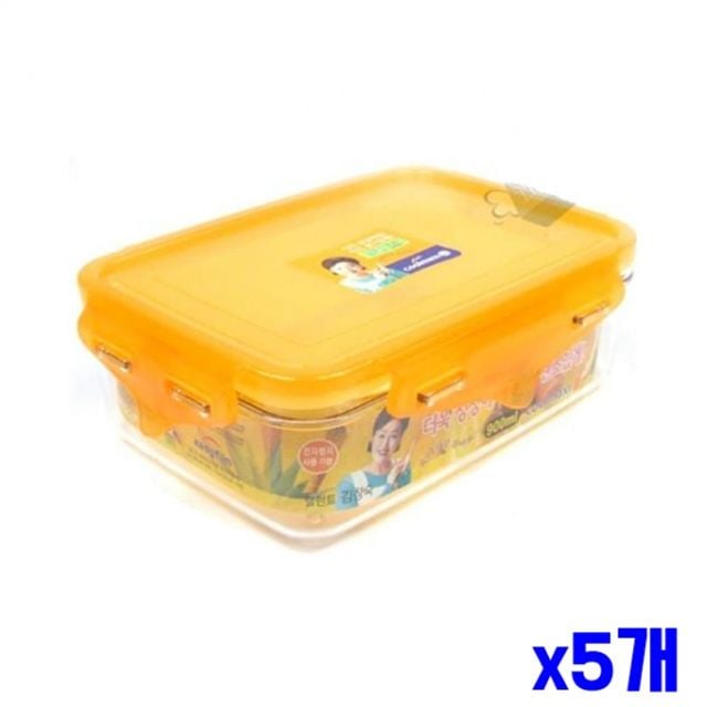 플라스틱 간편용기 직사각 900ml x5개 밀폐용기 - 상품 이미지