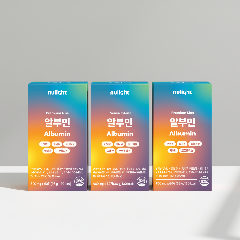 프리미엄 알부민 100% 난백 고순도 단백질 누라이트 60정, 3개 - 상품 이미지