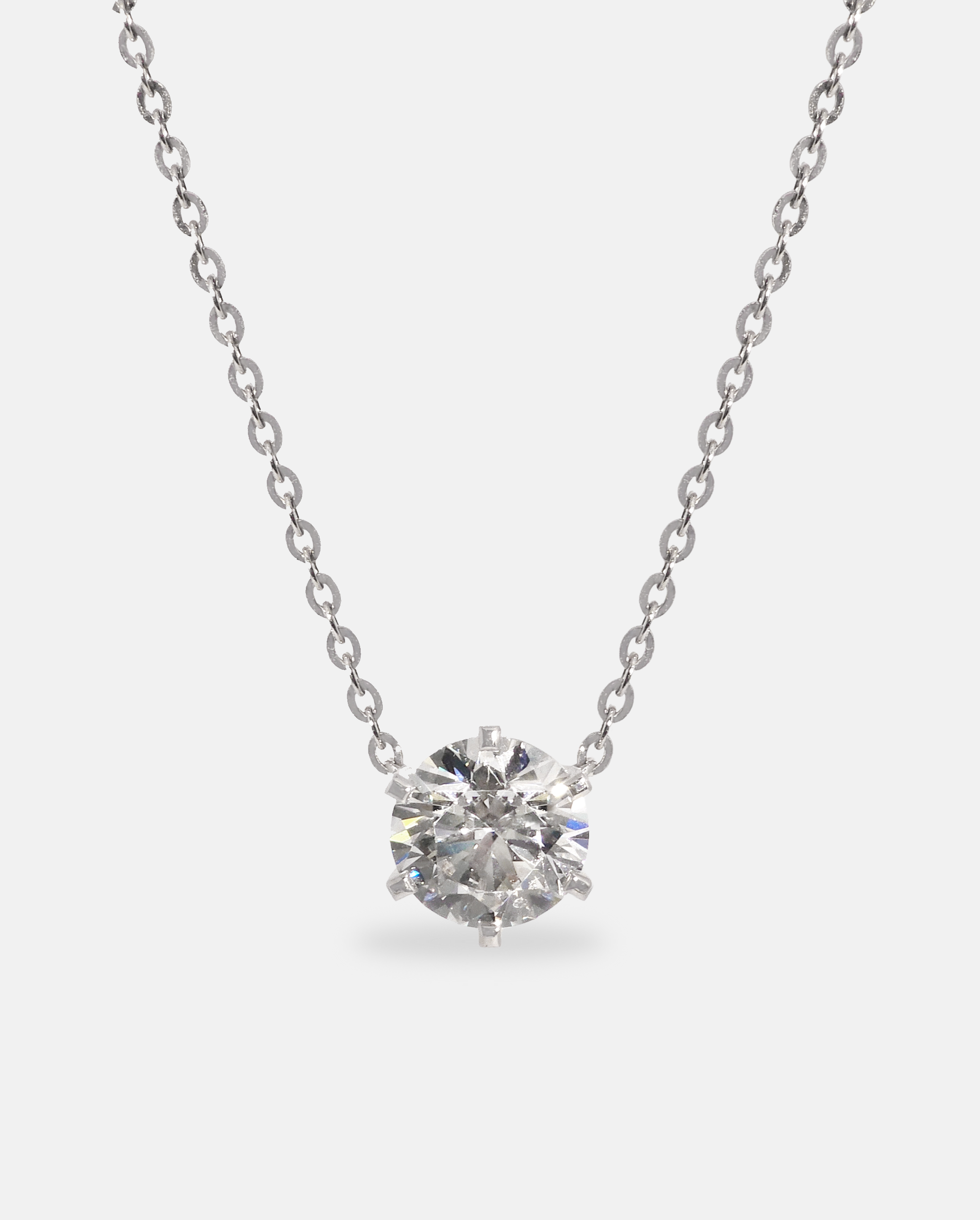 3캐럿 랩다이아 목걸이 일체형 6프롱 IGI 랩다이아몬드 D컬러 14k 18k - 메인 이미지