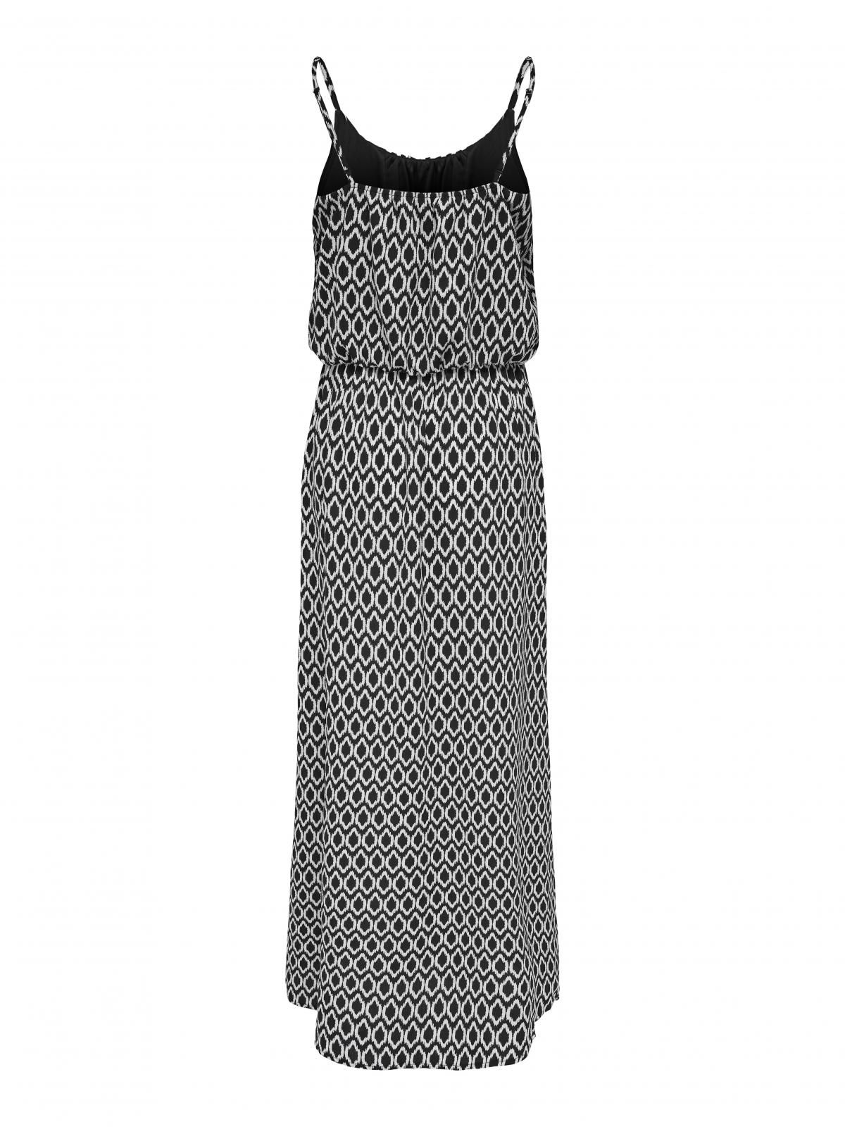 온리 패턴 롱 원피스 맥시 스트랩 밴딩 15177381_2161_869851 BLACK / BLACK - 상세 이미지 5