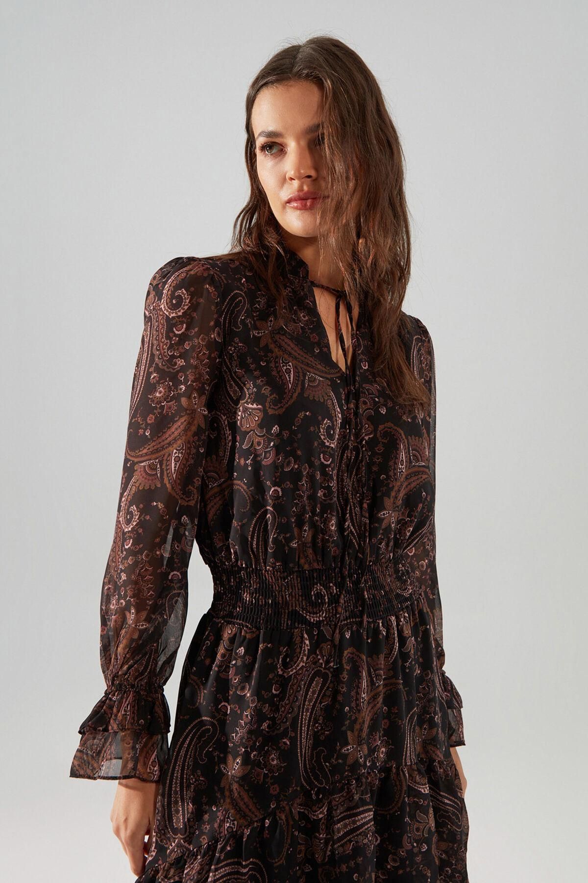 트렌디올 보헤미안 쉬폰 페이즐리 롱 원피스 9122189 ESTAMPADO - 상세 이미지 5