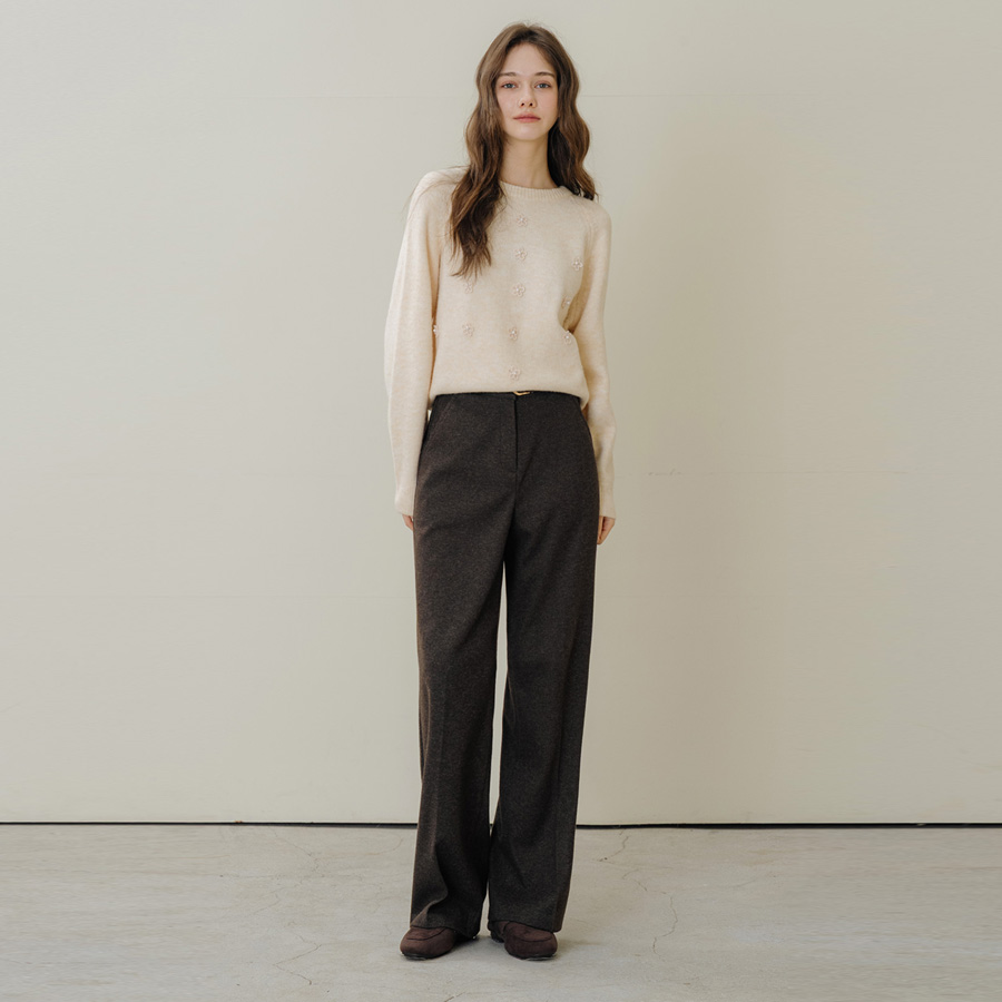 윈터 소프트 울 블렌드 스탠다드 와이드 트라우저 (BROWN, 3SIZE) - 상세 이미지 4