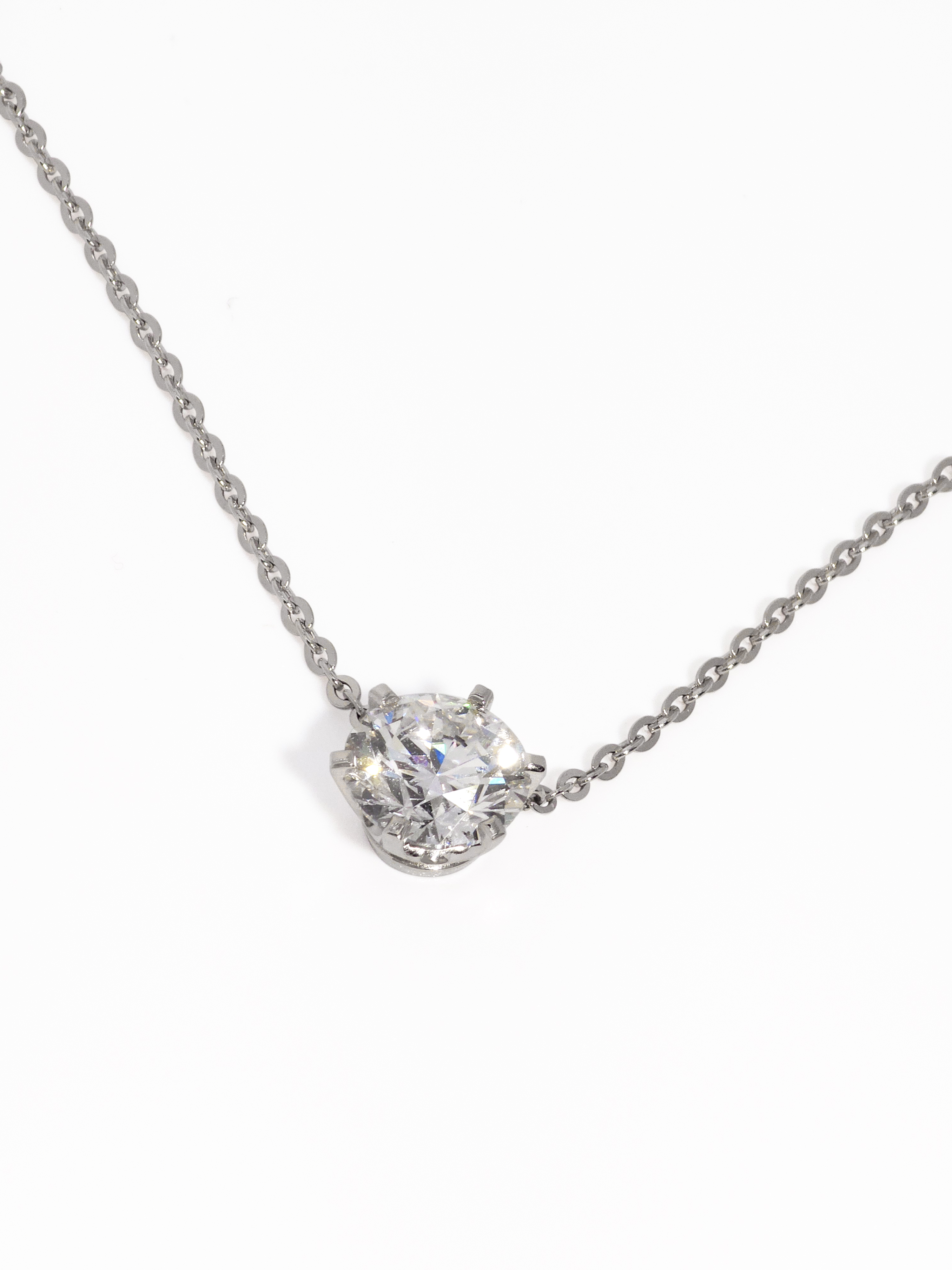 3캐럿 랩다이아 목걸이 일체형 6프롱 IGI 랩다이아몬드 D컬러 14k 18k - 상세 이미지 5