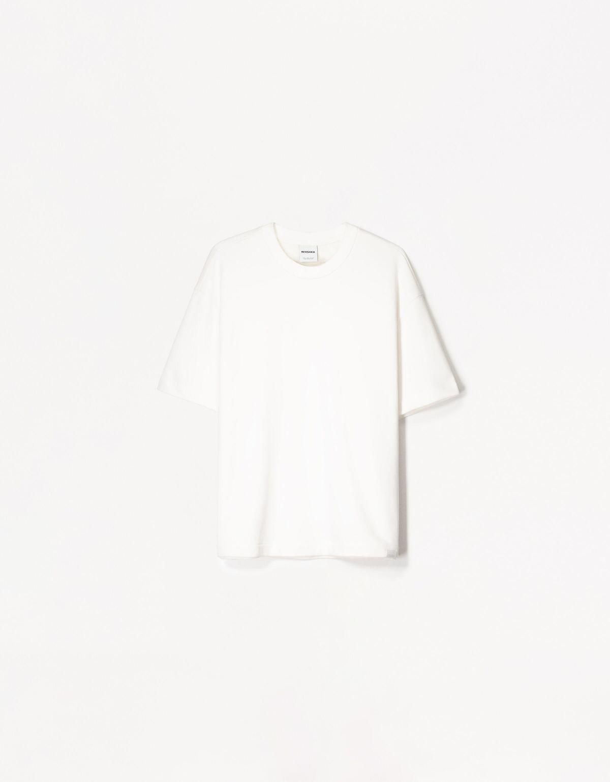 버쉬카 플러시 오버핏 베이직 반팔 티셔츠 2807/777 WHITE - 상품 이미지