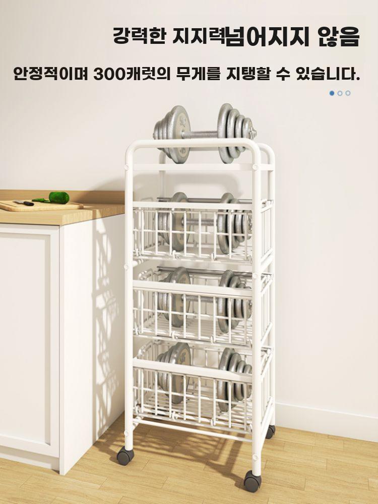 이동식 4단 철제 정리함 주방 틈새 주방용 5단 트롤리 - 상세 이미지 4