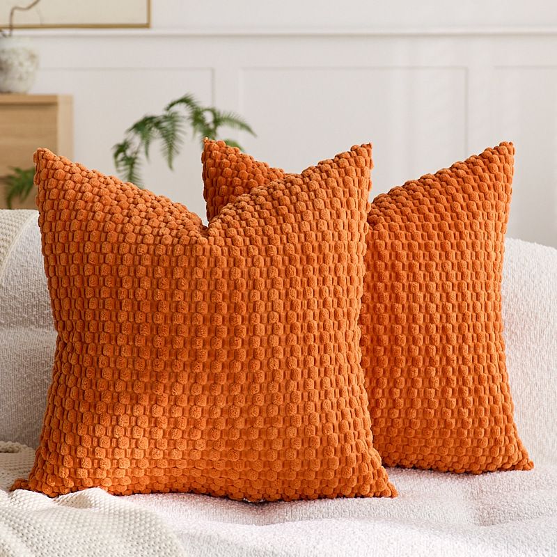 벨벳 소파 쿠션 커버 허리쿠션 베개 의자 침실 인테리어 카라멜 40x40cm - 상세 이미지 4