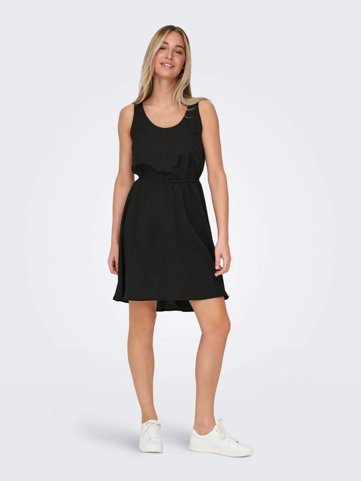 온리 베이직 슬리브리스 블랙 미니 원피스 15335966_2161 BLACK / BLACK - 상세 이미지 5