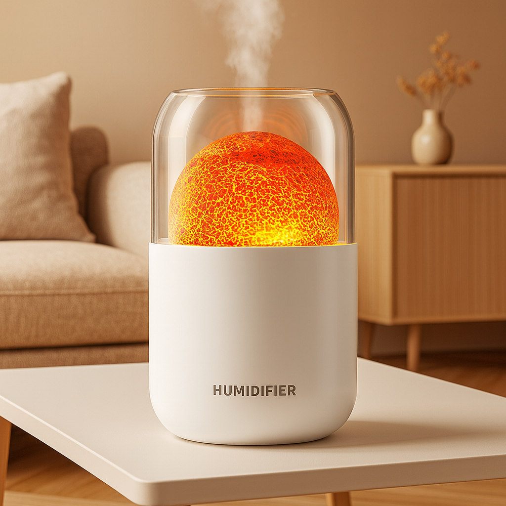 감성캠핑용 볼케이노 USB 무드등 가습기 미니 탁상용 무소음 V3 250ML 화이트