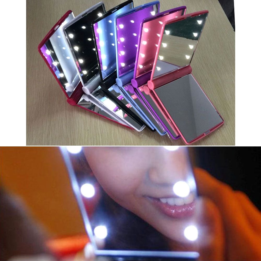 휴대용 LED 메이크업거울 야간 화장 조명 거울 - 상품 이미지
