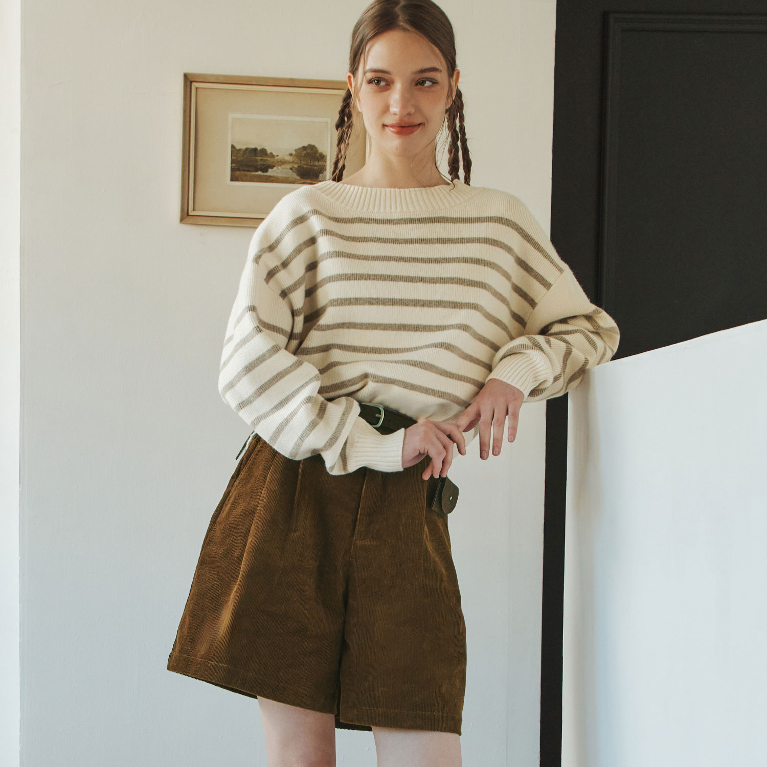 [슈퍼적립][N배송][제로스트릿][2컬러] 캐시미어 스트라이프 스웨터 CASHMERE STRIPED SWEATER 이미지 3