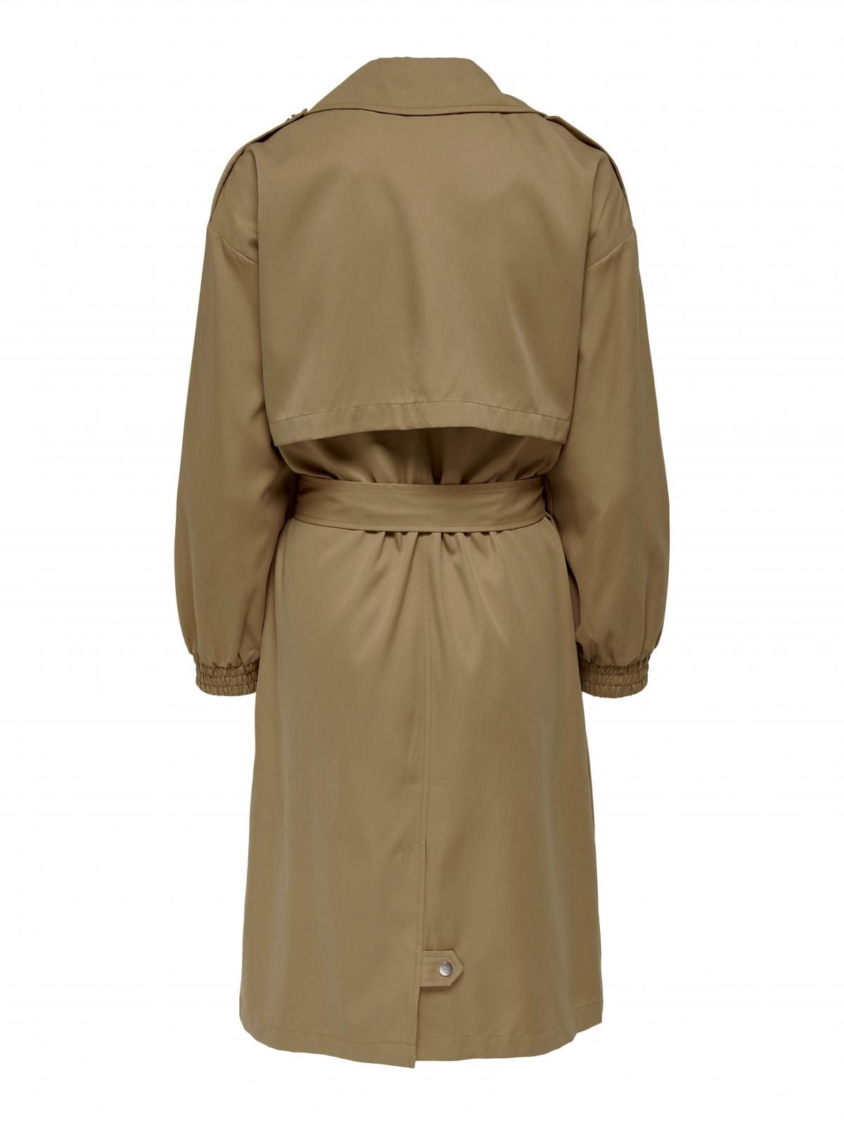 온리 클래식 베이직 롱 트렌치코트 벨트 15248238_1991 BROWN / TIGERS EYE - 상세 이미지 4