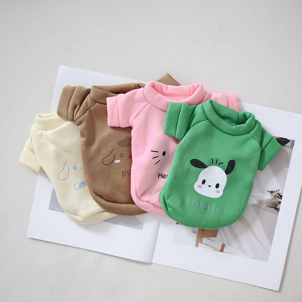산리오 플러시 스웨트셔츠 가을 겨울 고양이 강아지 따뜻한 옷 키티 쿠로미 시나모롤 포차코 핑크-헬로키티 XS 가슴둘레30cm0.5~1kg - 상세 이미지 5