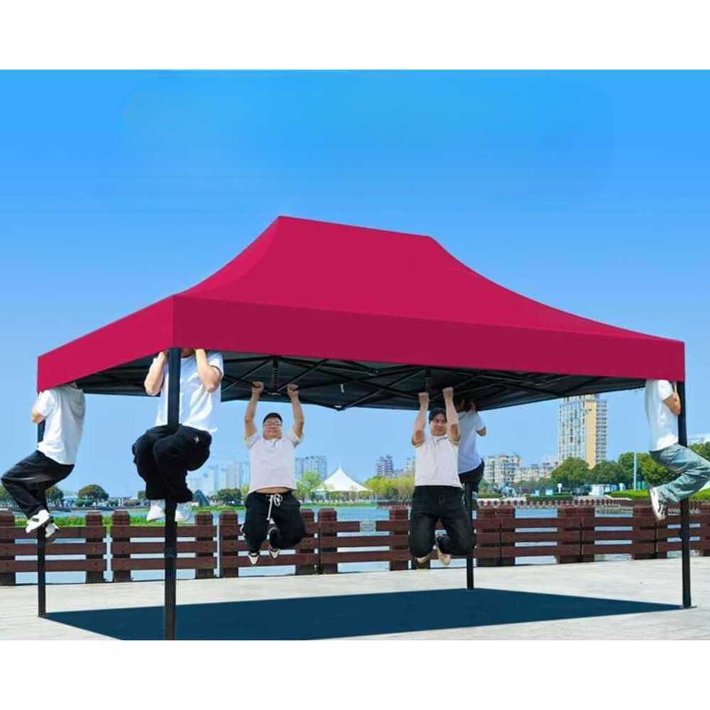 야외 대기실 천막 철제 프레임 방수 차양 쉼터 텐트 4cm 육각형 3x3m (다크그린) - 상세 이미지 3