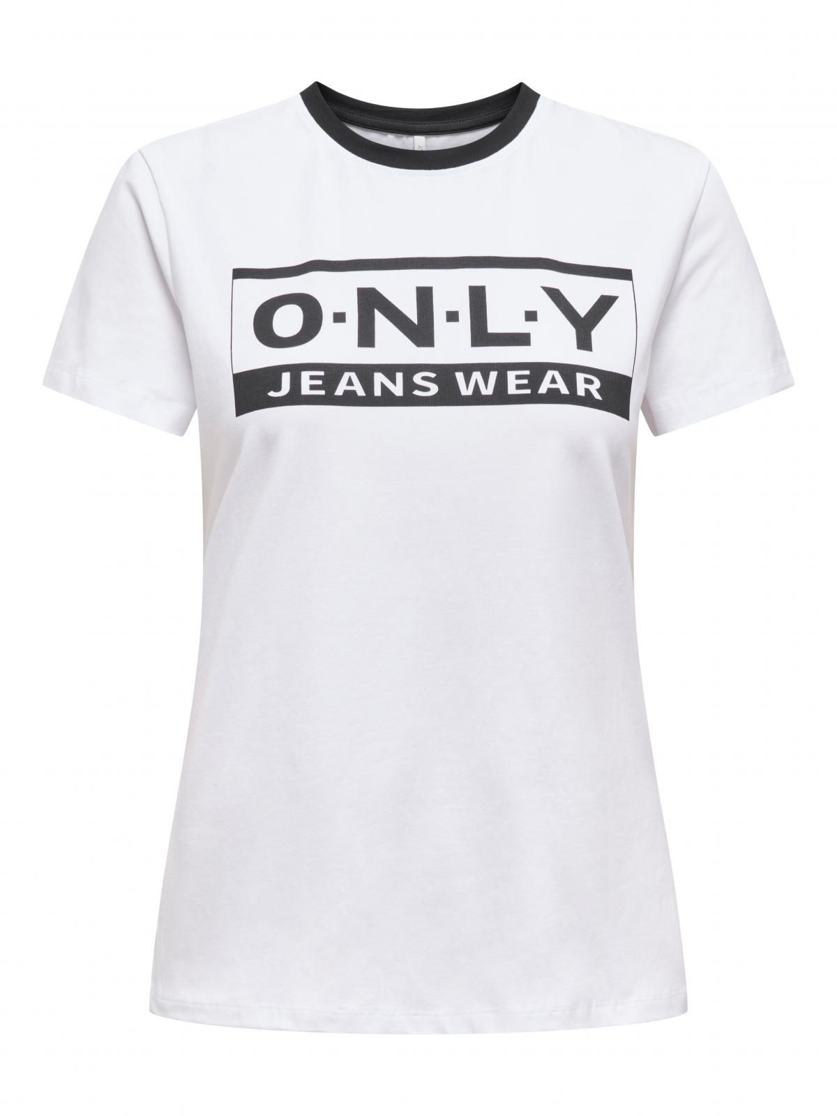 온리 베이직 로고 프린트 반팔 티셔츠 15291507_5_1028579 WHITE / BRIGHT WHITE - 상세 이미지 4