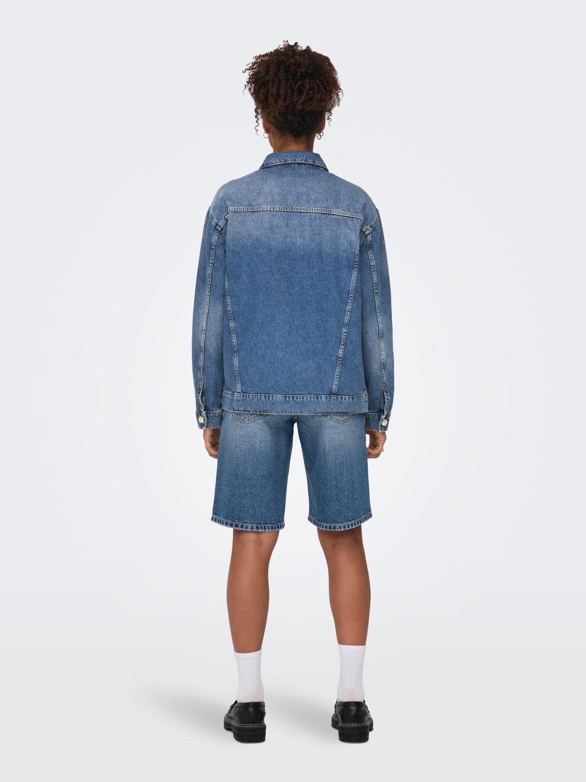 온리 테크니컬 미드워시 데님 재킷 15350323_2116 BLUE / LIGHT BLUE DENIM - 상세 이미지 3