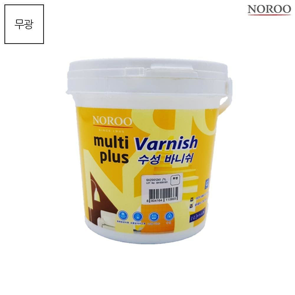 멀티플러스 수성바니쉬 목재용 투명 무광 1L - 상품 이미지