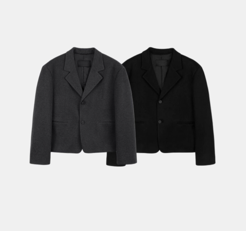 무배 엔플로어 울 크롭 블레이저 남자 블레이저 자켓 제품 이미지