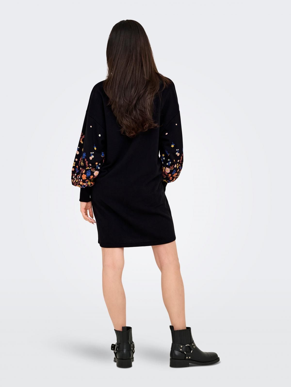 온리 플라워자수 소매 미니 원피스 15281818_2161_1000467 BLACK / BLACK - 상세 이미지 2
