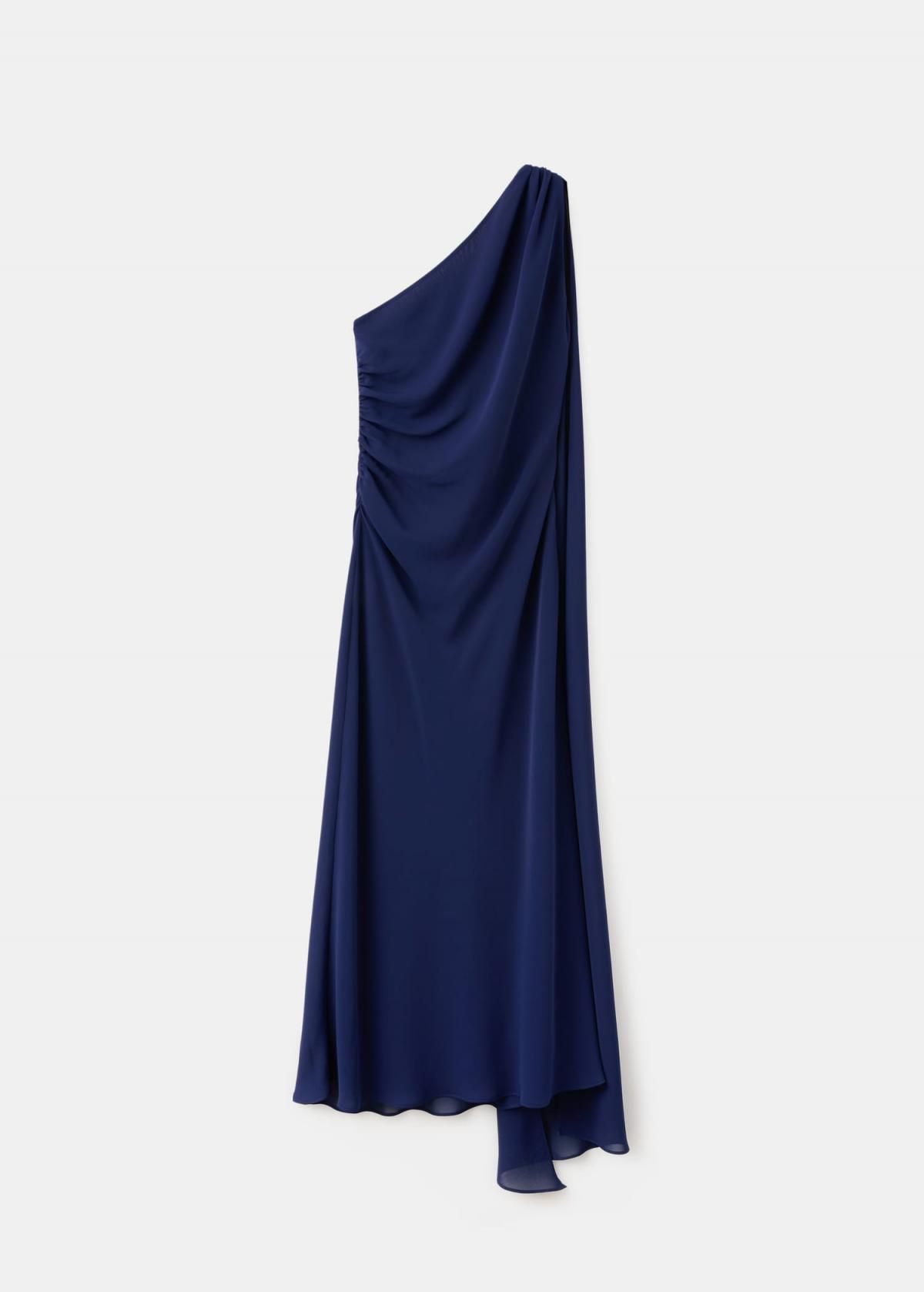 망고 파티 테크니컬 언밸런스 롱 원피스 27051199 AZUL NOCHE - 상품 이미지