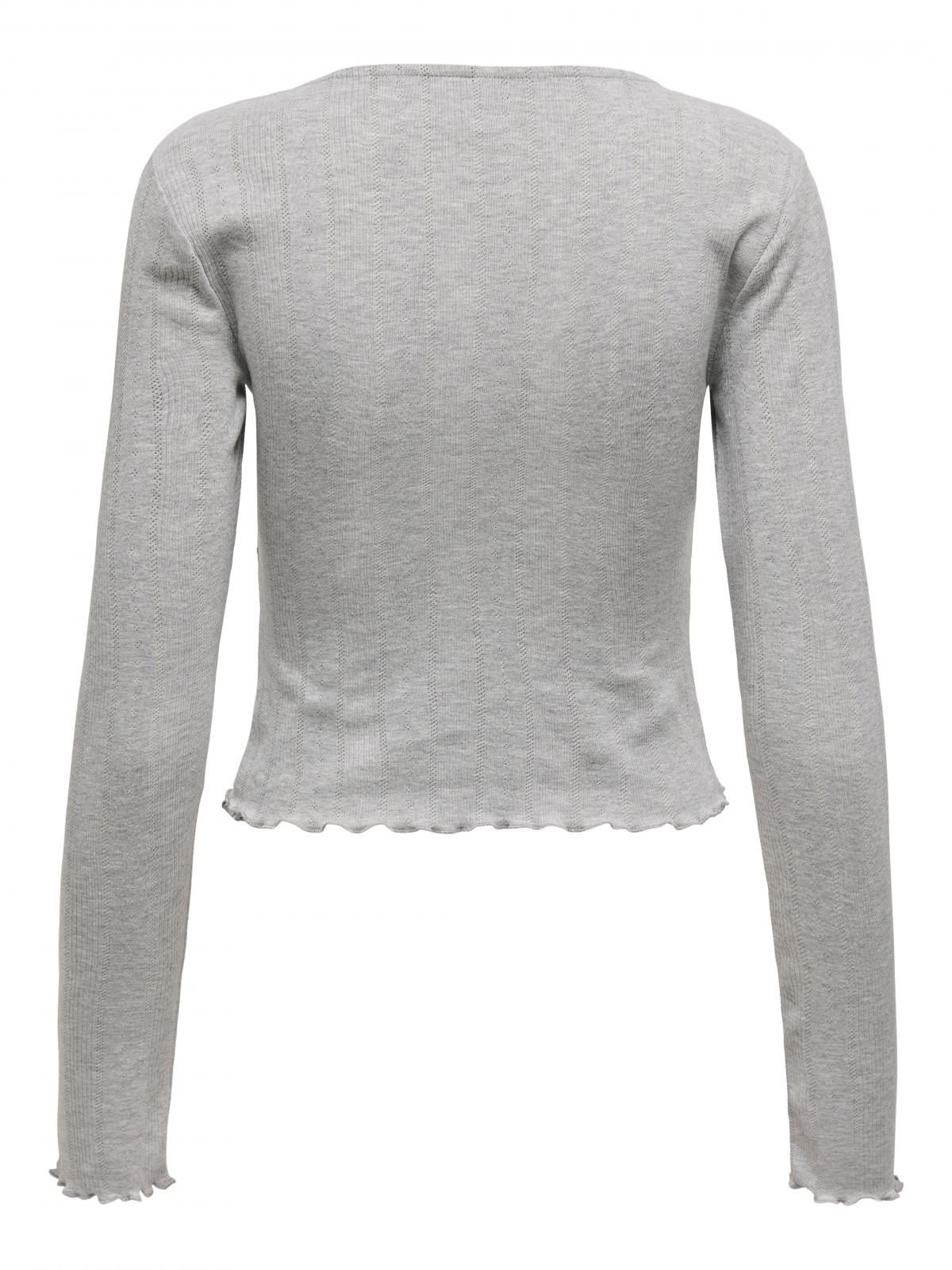 온리 테크니컬 브이넥 랩 긴팔 티셔츠 15343379_2381 GREY / LIGHT GREY MELANGE - 상세 이미지 4