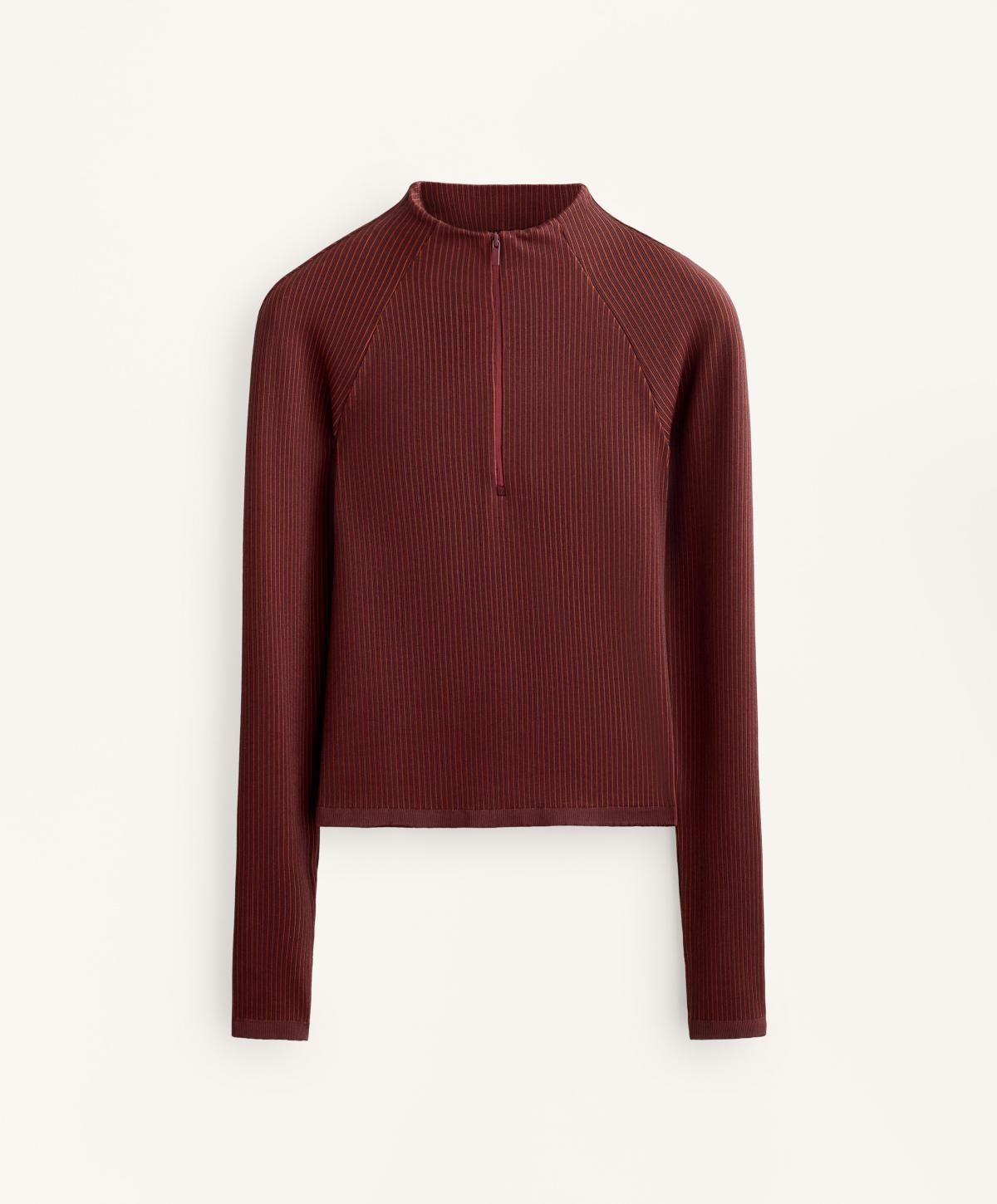 오이쇼 테크니컬 하이넥 집업 브라운 긴팔 티셔츠 4270/968 MAROON - 상품 이미지