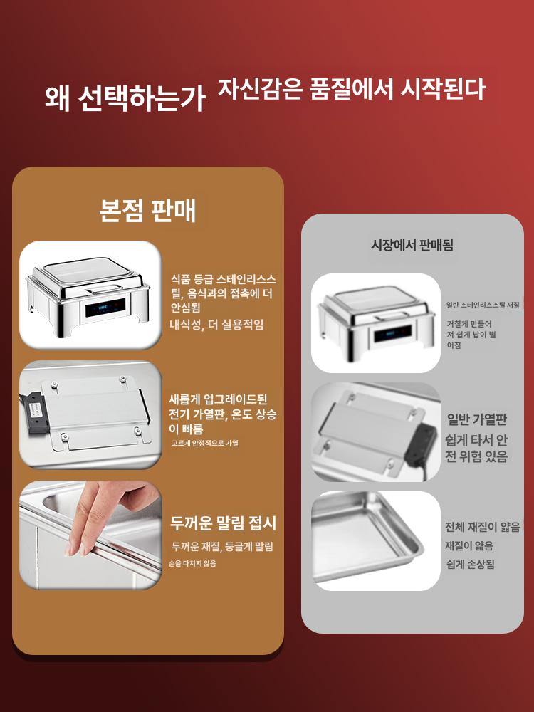 미니 원형 반찬 보온기 음식 워머기 스프 업소용 호텔 조식 - 상세 이미지 4