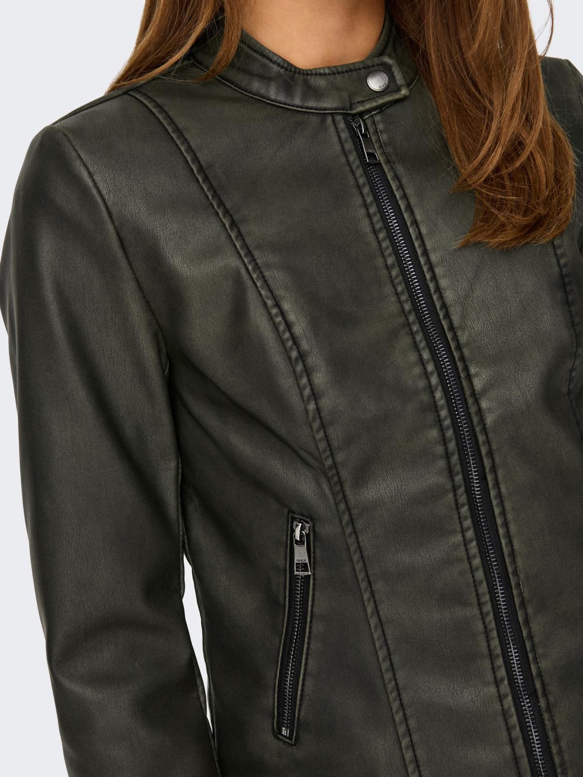 온리 테크니컬 페이크 레더 라이더 재킷 15315882_2161_1089265 BLACK / BLACK 이미지 7